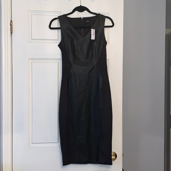 Faux leather black dress - Picture 2 of 6